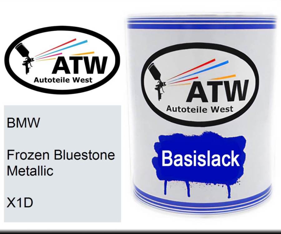 BMW, Frozen Bluestone Metallic, X1D: 1L Lackdose, von ATW Autoteile West.